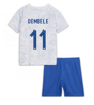 France Ousmane Dembele #11 Replica Away Stadium Kit for Kids World Cup 2022 Short Sleeve (+ pants)